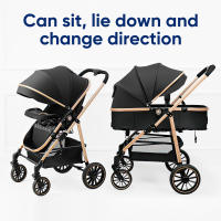 Cochecito de bebé 3 en 1, lujoso cochecito de bebé portátil de viaje, cochecito plegable con marco de aluminio de paisaje alto, cochecito infantil para recién nacido - details 0