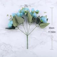 Bouquet De Flores Artificiales De Seda Rosa Púrpura 30cm 5 Cabezas Grandes Para Decoración De Boda Y Fiesta - details 0