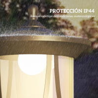 Outsunny Farola Solar Luz Solar de Exterior con Panel Solar Encendido y Apagado Automático IP44 para Terraza Patio 17x17x127 cm Negro - details 2