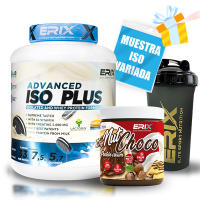 ERIX NUTRICION || ISO PLUS PROTEIN 2 KG + CREMA PROTEICA 250 GR +  SHAKER "REGALO" |  Proteína aislada | Crema proteica | Crema fitness | Aumento Masa Muscular - details 0