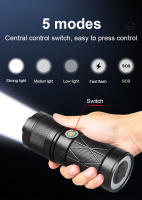 Linterna Táctica Potente 100W Con Luz COB Y LED Alta Potencia 7500mAh Torcha Con Zoom 3000m Luz De Mano Resistente Al Choque Y Al Agua - details 8
