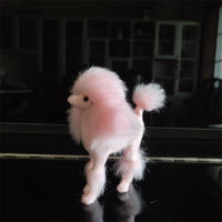 Figura De Perro Poodle Rosa Adorable De 4 Pulgadas Peluche Simulación Juguete Regalo Adorno Decoración Para Hogar Y Oficina - details 4