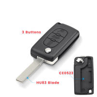 Carcasa De Llave De Coche KEYYOU Para Peugeot Partner Citroen Berlingo HU83 VA2 Con 3 Botones ABS + Metal Sin Personalización - details 2