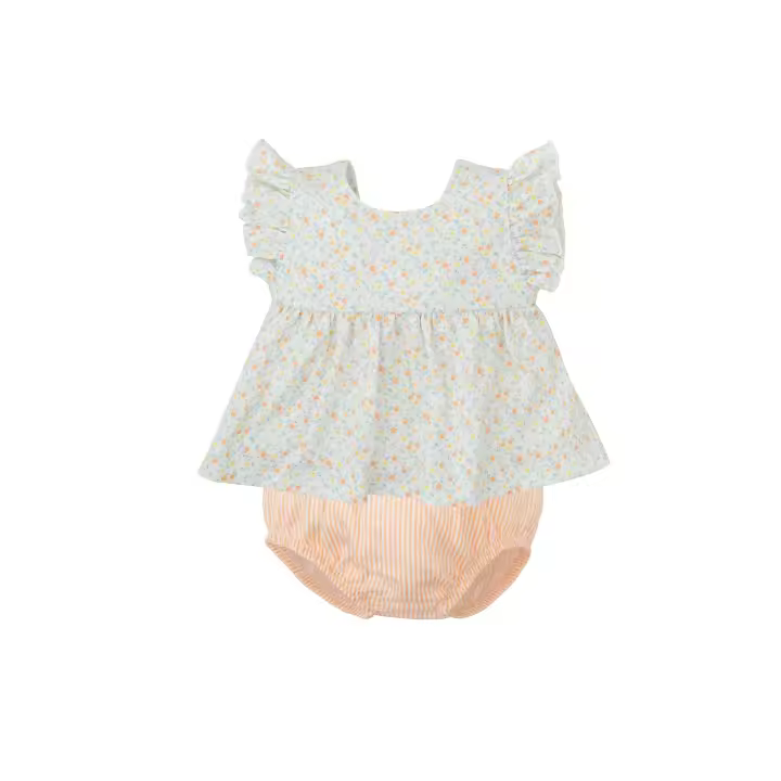 Conjunto Babidu de Algodón para Bebé Niña en Color Verde - 1