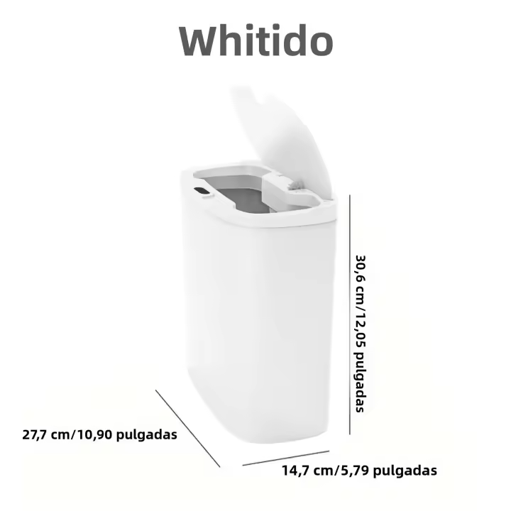 Bandeja De Basura Automática Con Sensor De Movimiento 13L Para Baño Cocina Oficina Y Dormitorio Recipiente Ecológico Plástico Rectangular Impermeable - 1