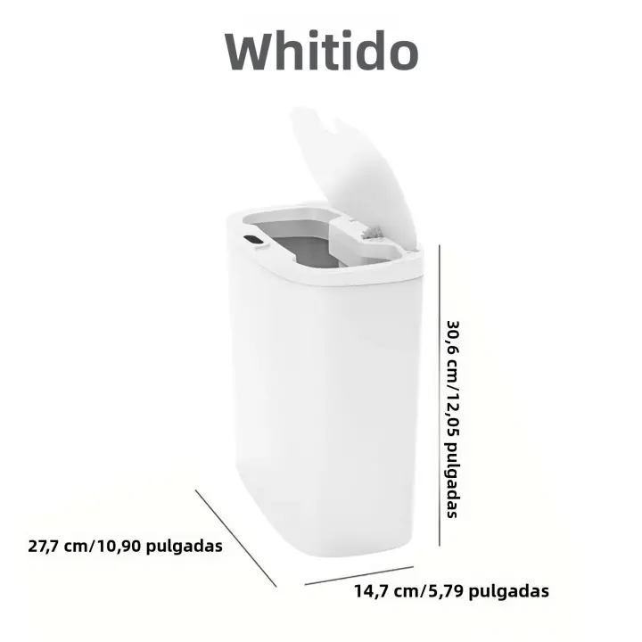 Bandeja De Basura Automática Con Sensor De Movimiento 13L Para Baño Cocina Oficina Y Dormitorio Recipiente Ecológico Plástico Rectangular Impermeable - 1