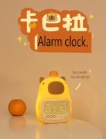 Reloj De Alarma Digital Capybara Con Luz Nocturna LED Recargable Silicón Luz De Mesa Temporizador Carga USB Regalo De Cumpleaños Para Niños - details 0