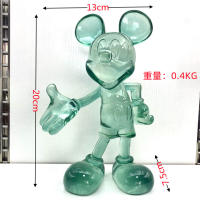 Figura De Resina Kawaii Disney Mickey Mouse 20cm Translúcida Decoración Para Escritorio Regalo Con Mano Beckoning Hand - details 5
