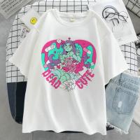 Camiseta Kawaii De Mujer Estampado De Dibujos Animados Rosa Harajuku Aesthetic Moda Coreana Y2k Casual Manga Corta O-Neck - details 1