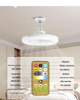 Ventilador de luz regulable de 50 W, ajuste de tres velocidades, continuo de tres colores, ventilador de techo e27 de 10 pulgadas con luz, control remoto, extraíble y limpiable, adecuado para salas de estar y dormitorios - details 0