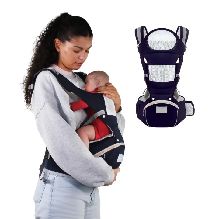 Mochila portabebés 6 en 1 Moley Mobiclinic® Kids Multiposición Plegable Bolsillo con cremallera Reposa biberón Algodón Premium suave 0-36 meses Para recién nacidos y niños - 1