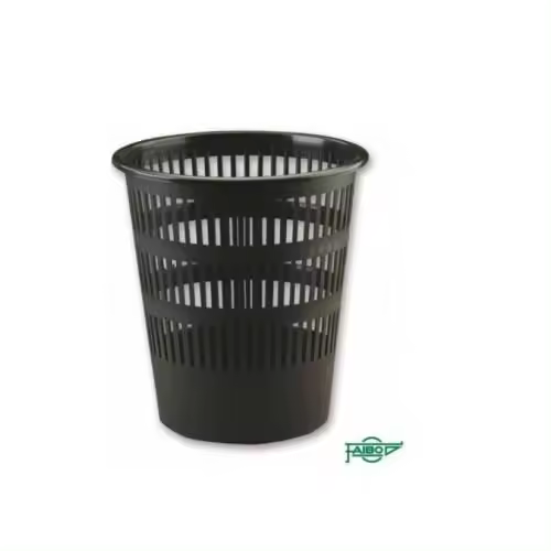 Papelera rejilla 12 l color negro plástico reciclado y reciclable faibo 307r2 - 1