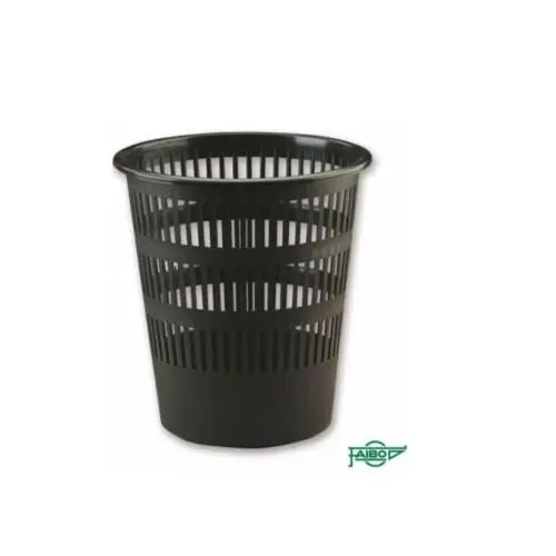 Papelera rejilla 12 l color negro plástico reciclado y reciclable faibo 307r2 - 1