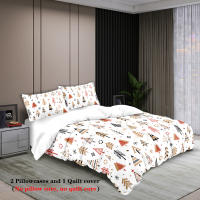 Juego De Cama Navideño 3 Piezas Con Patrón De Árbol De Navidad (1 Funda De Edredón + 2 Fundas De Almohada) Set De Algodón Suave Y Cómodo - details 9