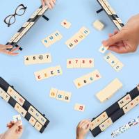 Juego De Rummy Cubes Con 4 Soportes 106 Piezas Juego De Mesa Clásico Para Familia Set De Viaje Portátil Incluye 106 Tiles - details 1