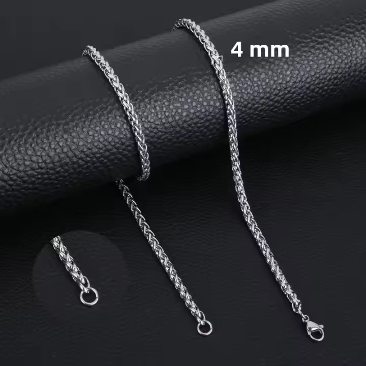 Collar De Cadenas HIYEE Clásico Para Hombres Y Mujeres Inoxidable Impermeable De 3-8MM Para Fiestas Y Compras En Línea - 1