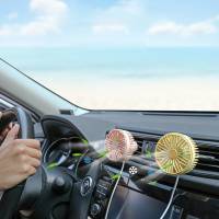 Ventilador USB de 3 velocidades para Coche, con ventilación para vehículos Sedán y SUV, con Luz Pink LED. - details 3