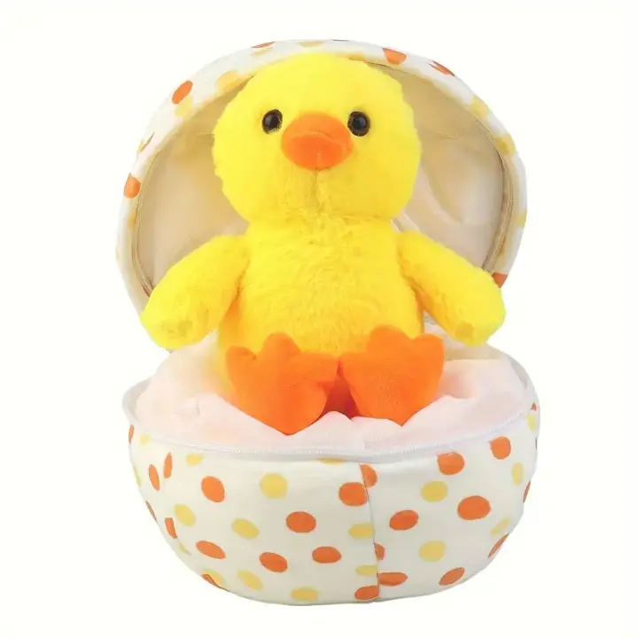Muñeco De Peluche 2en1 Pato Huevos De Pascua Animal Suave Para Abrazar Y Aliviar La Ansiedad Para Niños Relleno De Algodón PP - 1