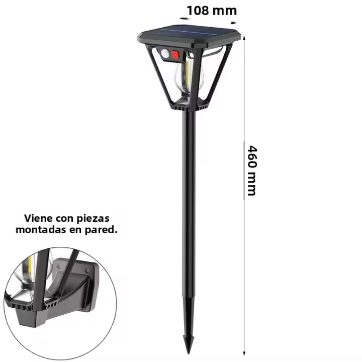Lámpara Solar De Sensor De Movimiento 1/4 Pcs Luz Exterior Impermeable Doble Propósito Para Jardín O Porche Farol De Césped Y Espejo De Pared - 1