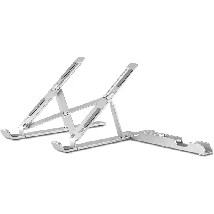 Tienda BIT Soporte para portátiles Aluminio con soporte Movil, Atril para Orden en Aleación de Aluminio, Diseño y fácil de Levar, Incluye un Soporte Adicional para el móvil en ABS. Antideslizante, 6 Posiciones Portátiles - 1