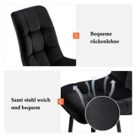 【Mejor venta】juego de Mesa de Comedor 5 piezas | Mesa retráctil para 4 personas (140 × 80cm) + 4 Sillas | Marco Metálico Robusto | Asiento en Terciopelo Negro | Diseño Moderno para Cocina y Comedo - details 6