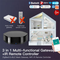 Hub Gateway Multi-Modo Tuya ZigBee Para Casa Inteligente Wireless Bridge Malla Bluetooth IR Control Remoto Alexa Google Smart Life - details 0