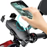 Soporte De Teléfono Móvil Para Motocicleta Con Carga Inalámbrica Rápida Y USB Montaje En Manillar De Moto Soporte Espejo - details 6