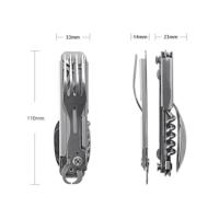 Cuchillo Vaso Cuchara Abrebotellas Plegable Multifuncional De Acero Inoxidable Para Camping Equipo De Comedor Portátil - details 2