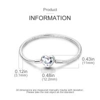 Pulsera De Plata 925 Para Mujer Con Cierre Original Y Cadena De Serpiente Adecuada Para Colgar Charm Brillo Zirconia Pulsera Clásica Para Fiestas - details 8