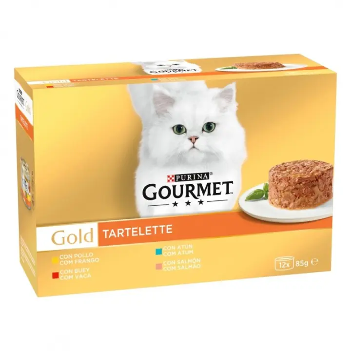 Gourmet Gold Tartelette Multipack (8 Latas) - Comida Húmeda para Gatos Adultos Sabores Variados - 1