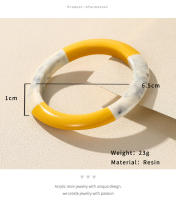 Pulseras De Resina Coloridas Vintage Para Mujer Geométricas Y Redondas Moda Elegante Y Sencilla Joyería De Moda Retro - details 2