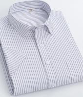 Camisa Vertical Para Hombre Verano Sin Mangas Cortas Casual Sencilla Antirrugas Fácil De Cuidar Estilo Negocios Social - details 7
