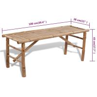 vidaXL Mesa de jardín plegable con 2 bancos 100 cm de bambú - details 5