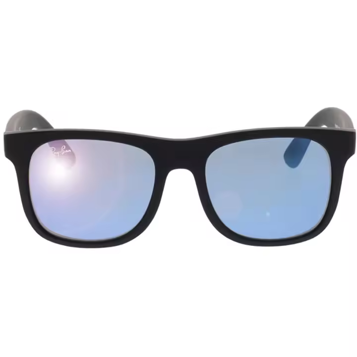 Gafa de sol Ray-Ban Junior 0RJ9069S 702855 RUBBER BLACK/BLUE MIRROR Calibre 48 - 1