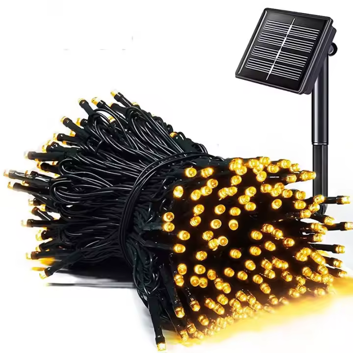 Luz De Fairy Solar LED Impermeable Para Exterior 5M/12M/22M Decoración De Jardín Para Fiesta De Navidad Cadena De Luces De Calle - 1