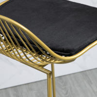 HOMCOM Juego de 2 Taburetes Altos de Cocina Moderno Taburetes de Bar con Cojín de Terciopelo Respaldo y Reposapiés Carga 120 kg 46,5x48x93 cm Dorado - details 4