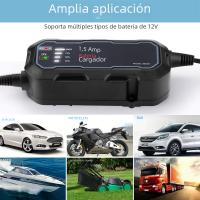 Cargador Automático De Batería Para Motocicleta 12V 1500mA Resistente Al Agua Mantenedor De Batería Para Coche Y Motocicleta Cargador De Trickle - details 8