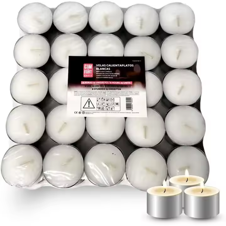 Com-Fort House - Velas de Té Blancas - 4 Horas de Duración - 1