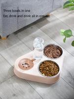 Alimentador Y Bebedero Automático Para Gatos Y Perros Con Doble Cuenco Anti-tropezón Botella De Agua Acero Inoxidable Suministros Para Mascotas Fuente De Agua Para Gatos - details 4