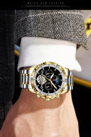 Reloj De Pulsera Mecánico Para Hombre GLENAW Calendario Completo Fase De La Luna Acero Inoxidable Luminoso Negro Resistente Al Choque Y a Agua Caja De Cuero - details 8