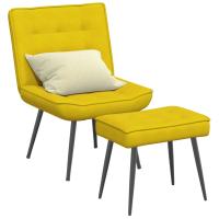 vidaXL Sillón de relax con reposapiés terciopelo en color Gris claro/Rojo vino tinto/Amarillo y más - details 2