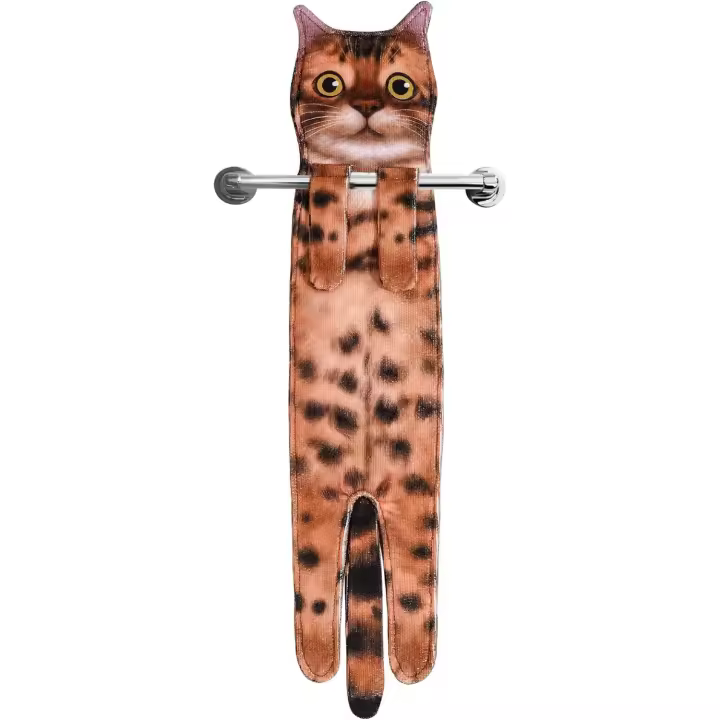 Divertidos Gatos Toallas de Mano Suspendible- Decoración Gato Baño Cocina - Toalla Absorbente Animal Regalos Navidad Cumpleaños Amigo Invisible-Regalos Originales Graciosos Mujer Amantes de Los Gatos - 1