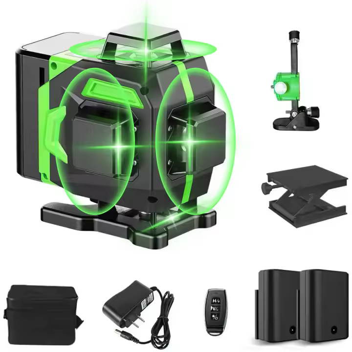 Nivel láser de 16 líneas, miniláser de construcción profesional, Línea Verde, autoflexivelante 360, Horizontal y Vertical - 1