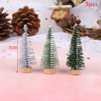 3 Piezas Árbol De Navidad Mini Pino Con Base De Madera Decoración De Mesa Para El Hogar Miniaturas S/L (7/9cm ) Estilo Pastoral - details 0