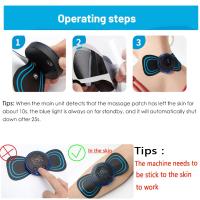 Masajeador De Cuello Eléctrico EMS Mini Estimulador De Espalda Portátil Con Almohadillas De Gel Para Delgazamiento Y Masaje - details 5