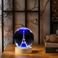Lámpara De Noche De Cristal Con Grabado 3D De La Torre Eiffel Decoración Moderna Polished Para Navidad Halloween Agradecimiento - details 2