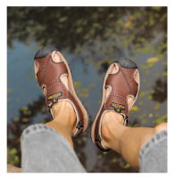 Sandalias De Verano Para Hombre Zapatos Planos Casuales Cómodos Y Antideslizantes Sandalias De Playa Ligeros Con Cordones Material Superior De Cuero Artificial Y Suela EVA - details 13