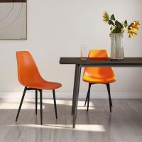 vidaXL Sillas de comedor 2 unidades PP naranja en color orange/Negro/Gris y más | cómodas modernas ergonómicas para comedor cocina salón hogar - details 0