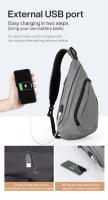 Mochila Deportiva Unisex Mixi Para Ciclismo Y Viajes Con USB Cruzada Versátil De Moda Para Estudiantes Y Escolares Material De Poliéster - details 5