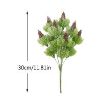Planta Artificial De Pino Verde Con Falsa Hierba Y Flores Para Familia Boda Oficina Accesorios DIY Arreglo Floral Falso - details 1